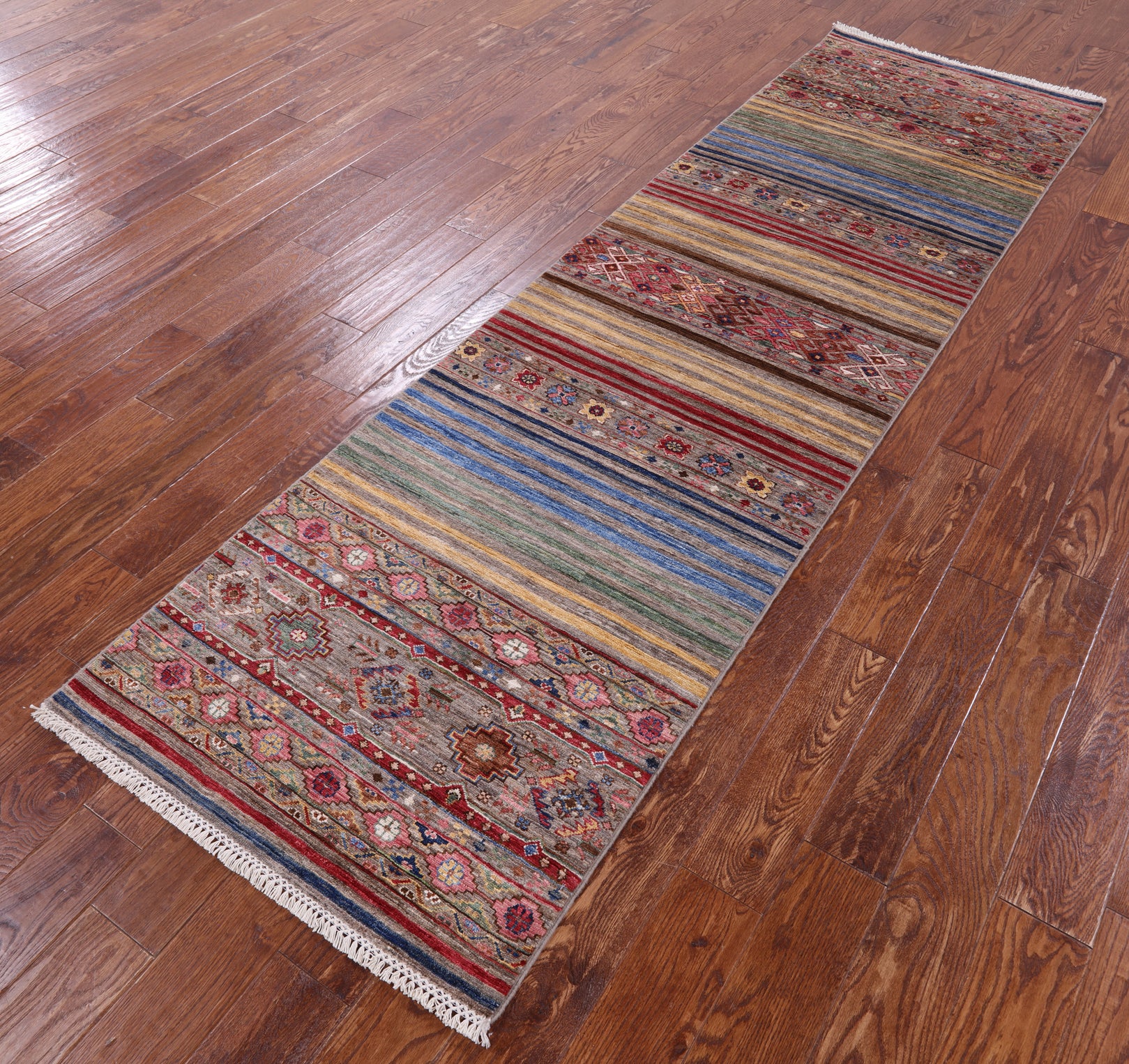 Khorjin Persian Gabbeh Hand Knotted Wool Runner Rug - 2' 10" X 9' 10" - Golden Nile