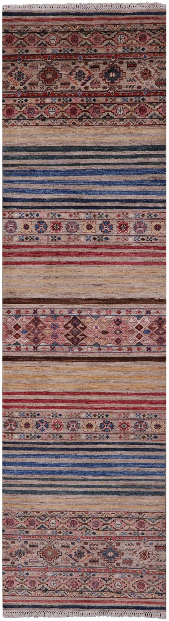 Khorjin Persian Gabbeh Hand Knotted Wool Runner Rug - 2' 8" X 10' 2" - Golden Nile
