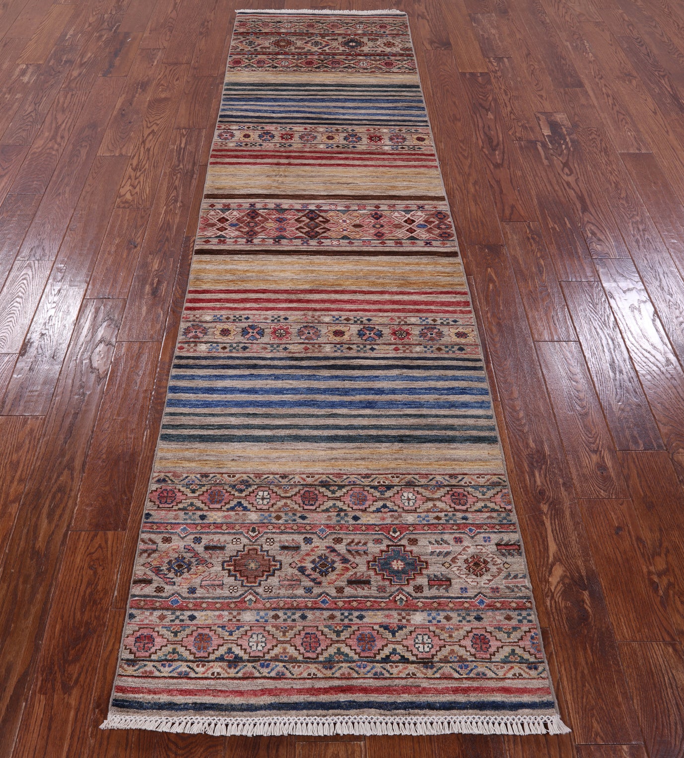 Khorjin Persian Gabbeh Hand Knotted Wool Runner Rug - 2' 8" X 10' 2" - Golden Nile