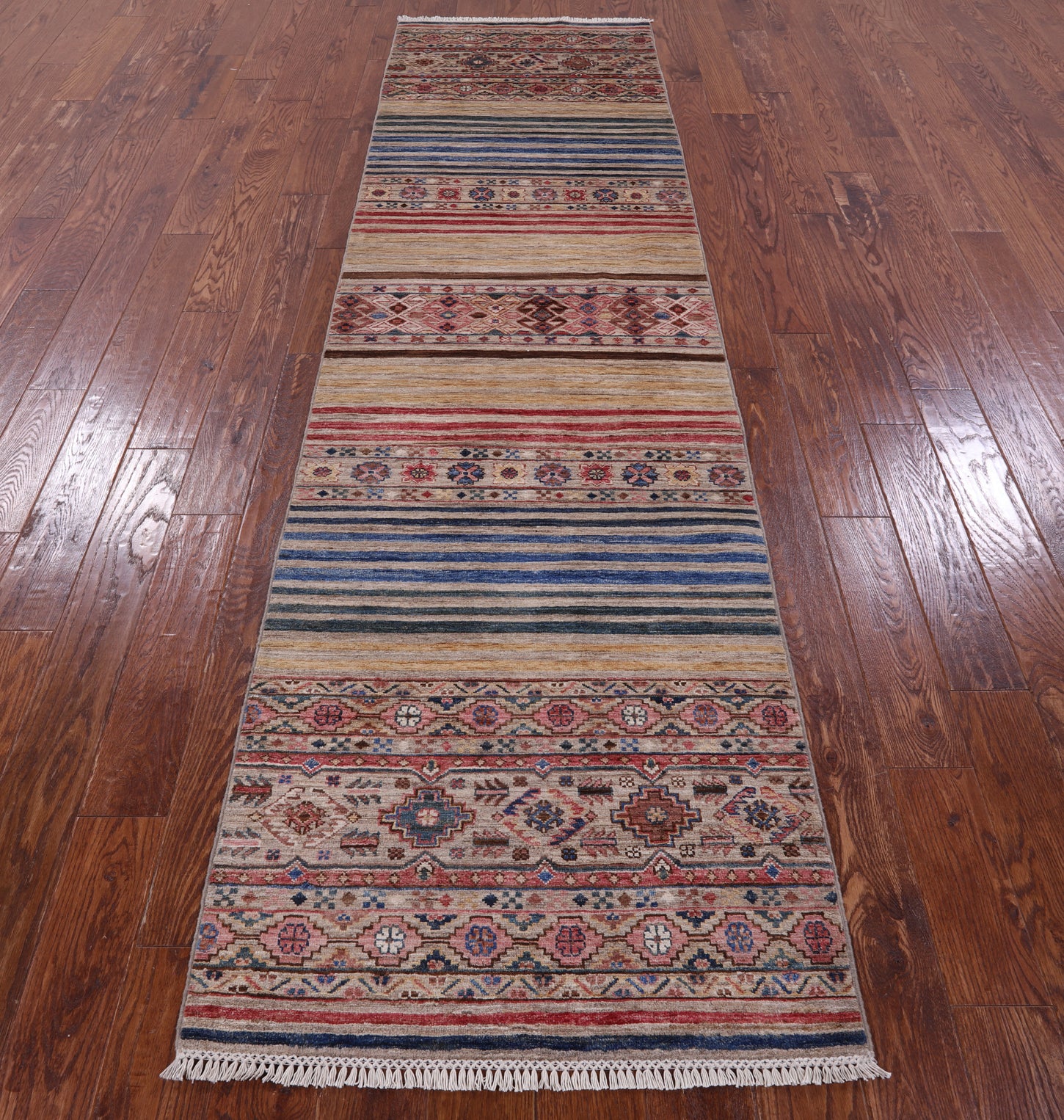 Khorjin Persian Gabbeh Handmade Wool Runner Rug - 2' 9" X 10' 2" - Golden Nile