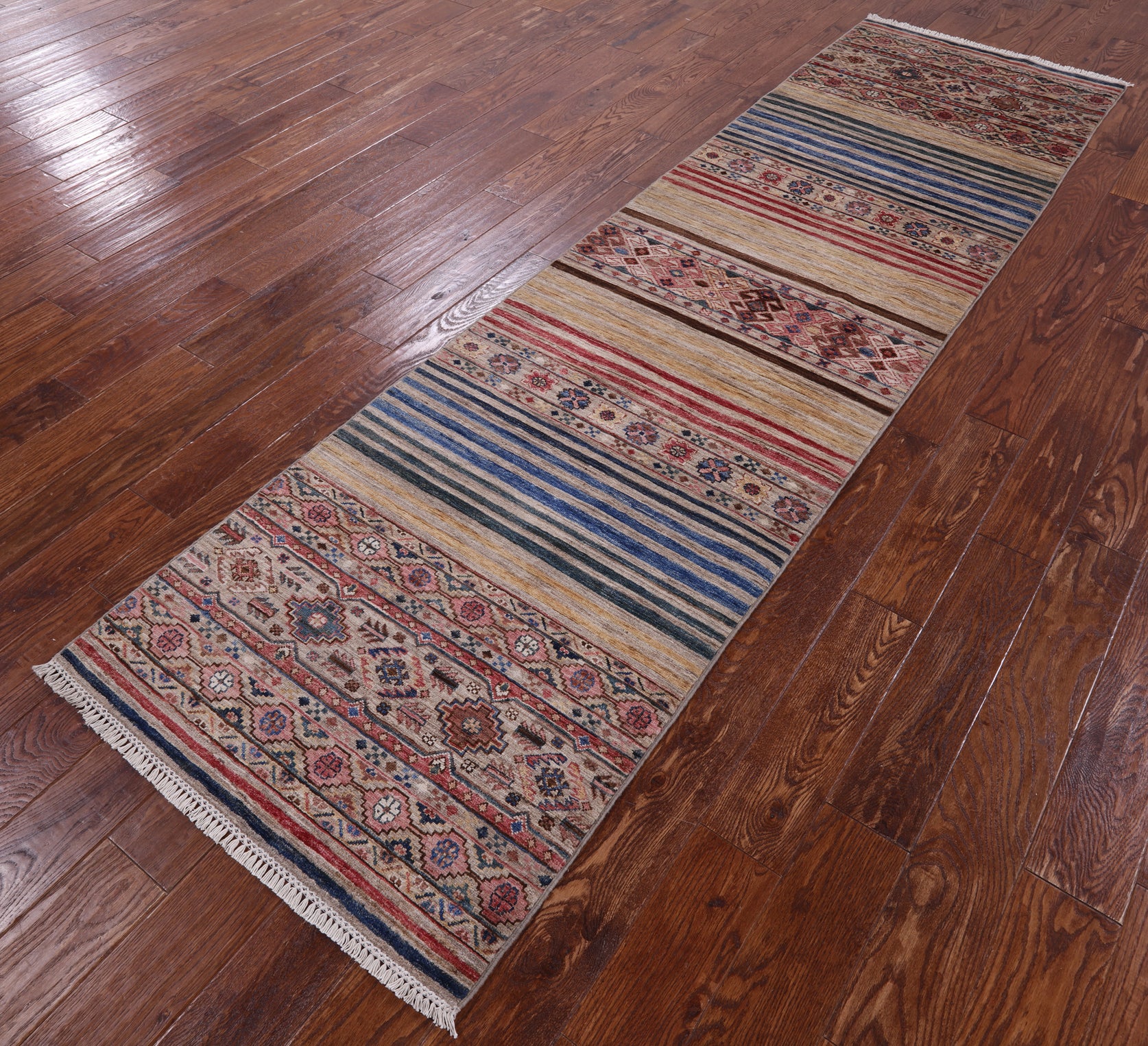 Khorjin Persian Gabbeh Handmade Wool Runner Rug - 2' 9" X 10' 2" - Golden Nile