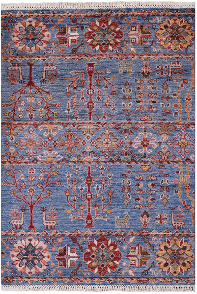 Tribal Persian Gabbeh Hand Knotted Wool Rug - 2' 10" X 4' 2" - Golden Nile