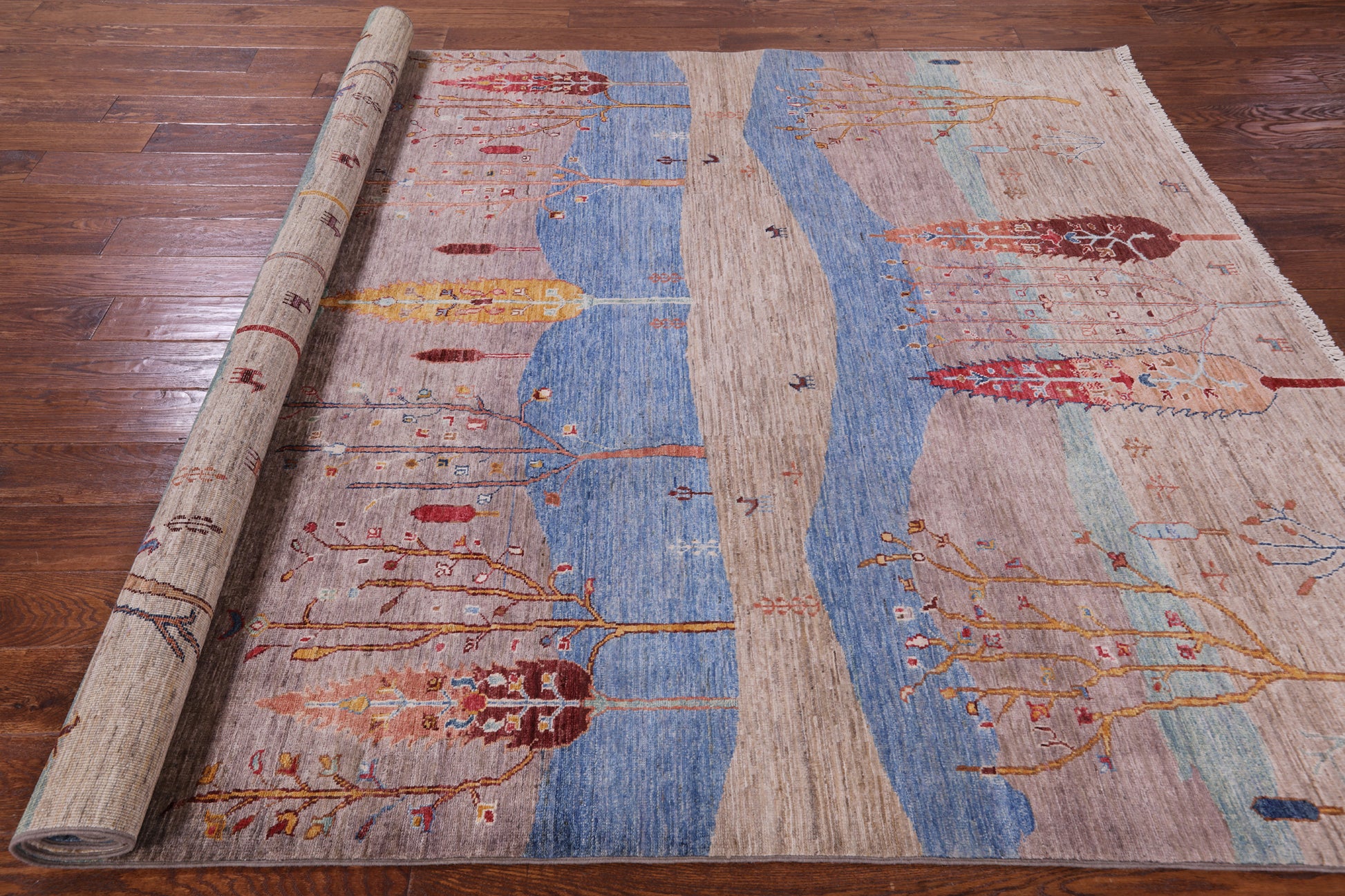 Tribal Persian Gabbeh Hand Knotted Wool Rug - 6' 10" X 9' 4" - Golden Nile
