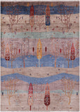 Tribal Persian Gabbeh Hand Knotted Wool Rug - 6' 10" X 9' 4" - Golden Nile