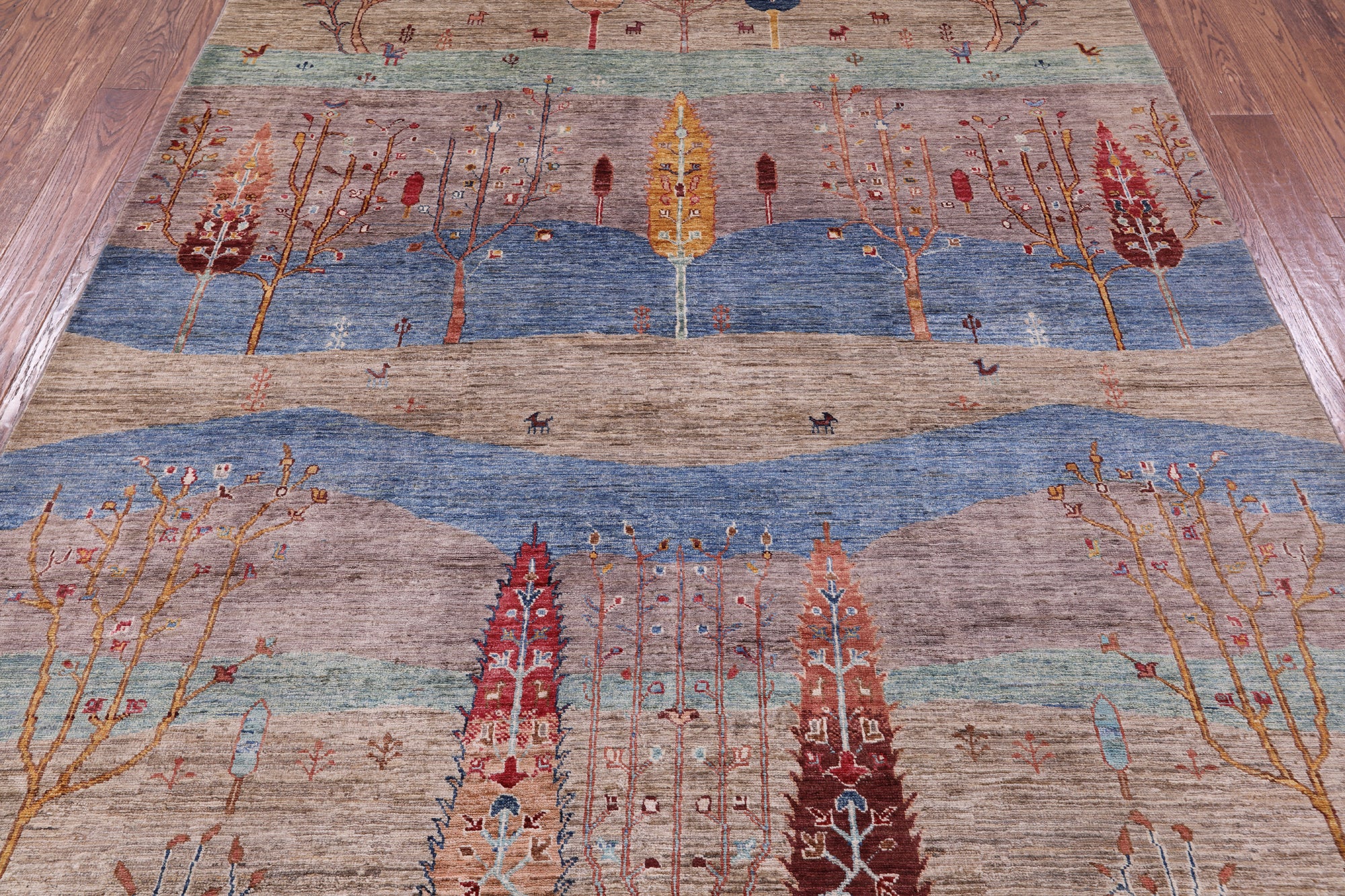 Tribal Persian Gabbeh Hand Knotted Wool Rug - 6' 10" X 9' 4" - Golden Nile