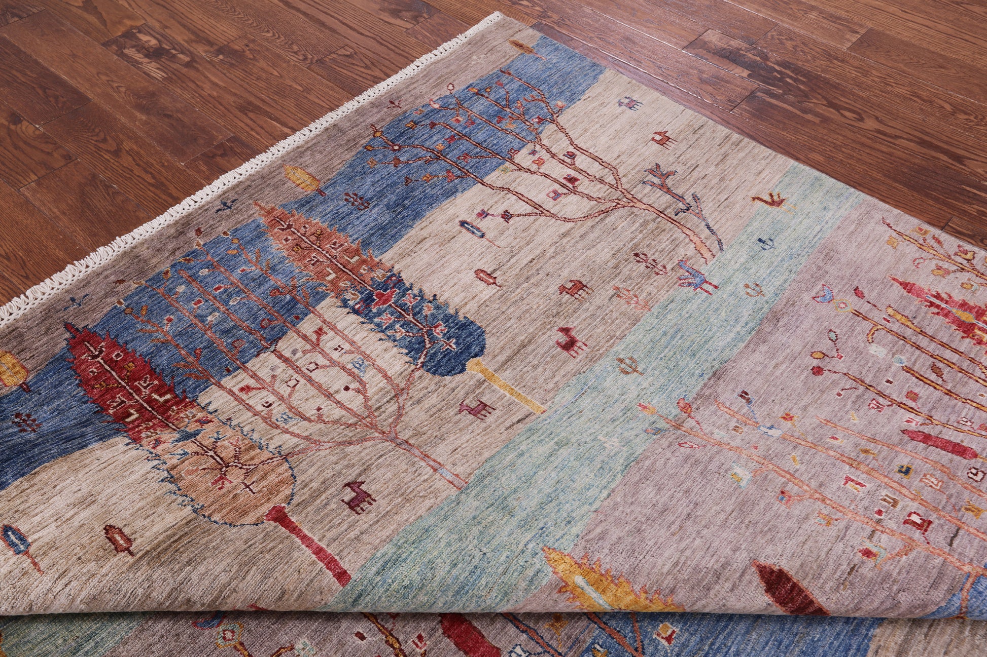 Tribal Persian Gabbeh Hand Knotted Wool Rug - 6' 10" X 9' 4" - Golden Nile