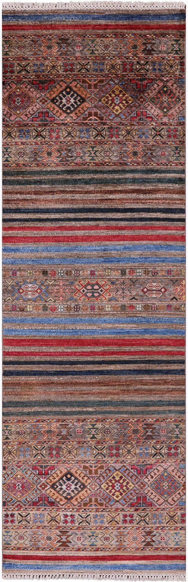 Khorjin Persian Gabbeh Hand Knotted Wool Runner Rug - 2' 9" X 8' 5" - Golden Nile