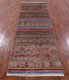 Khorjin Persian Gabbeh Hand Knotted Wool Runner Rug - 2' 9" X 8' 5" - Golden Nile