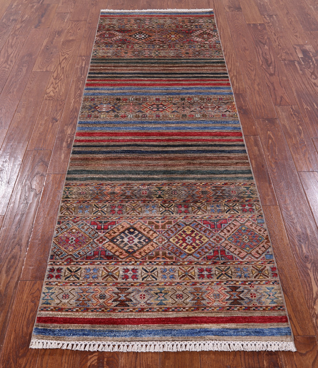 Khorjin Persian Gabbeh Hand Knotted Wool Runner Rug - 2' 9" X 8' 5" - Golden Nile