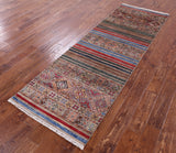 Khorjin Persian Gabbeh Hand Knotted Wool Runner Rug - 2' 9" X 8' 5" - Golden Nile