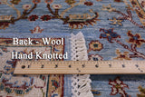 Blue Persian Tabriz Hand Knotted Wool Runner Rug - 2' 6" X 9' 10" - Golden Nile