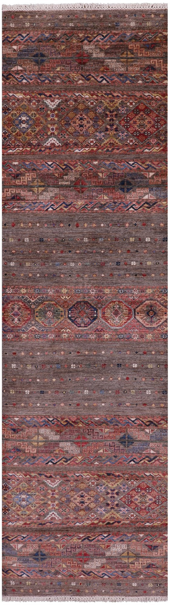Khorjin Persian Gabbeh Hand Knotted Wool Runner Rug - 2' 9" X 10' 0" - Golden Nile