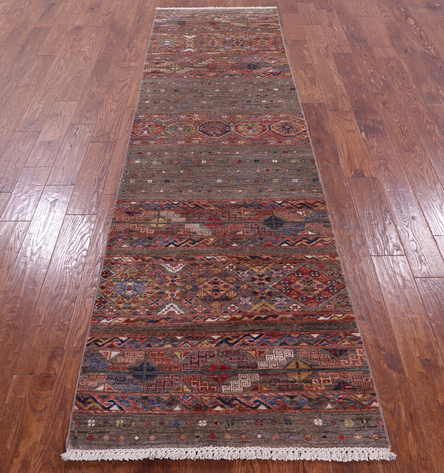 Khorjin Persian Gabbeh Hand Knotted Wool Runner Rug - 2' 9" X 10' 0" - Golden Nile
