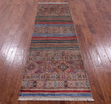 Khorjin Persian Gabbeh Hand Knotted Wool Runner Rug - 2' 8" X 8' 5" - Golden Nile