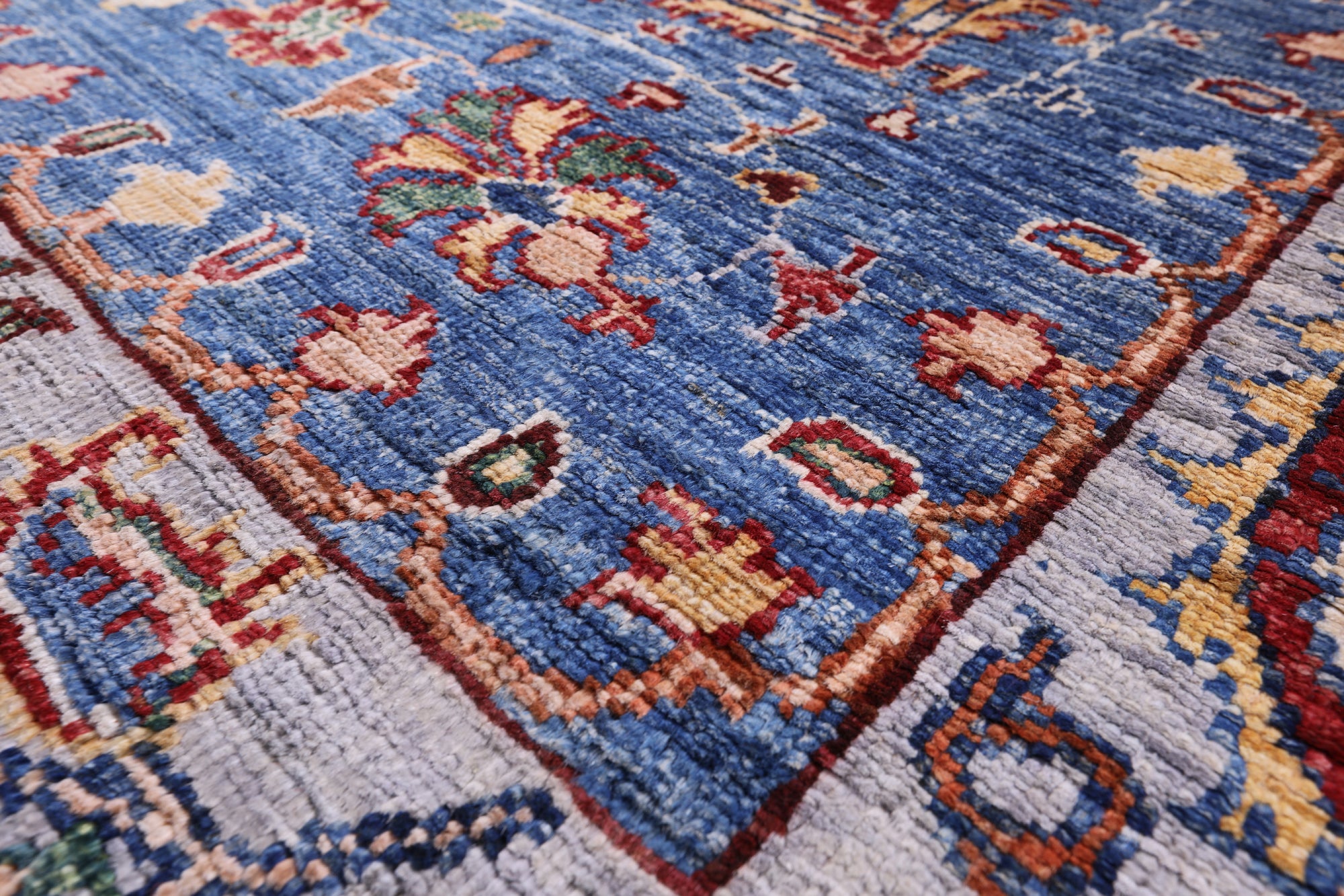 Blue Persian Tabriz Hand Knotted Wool Runner Rug - 2' 8" X 9' 11" - Golden Nile