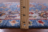 Blue Persian Tabriz Hand Knotted Wool Runner Rug - 2' 8" X 9' 11" - Golden Nile