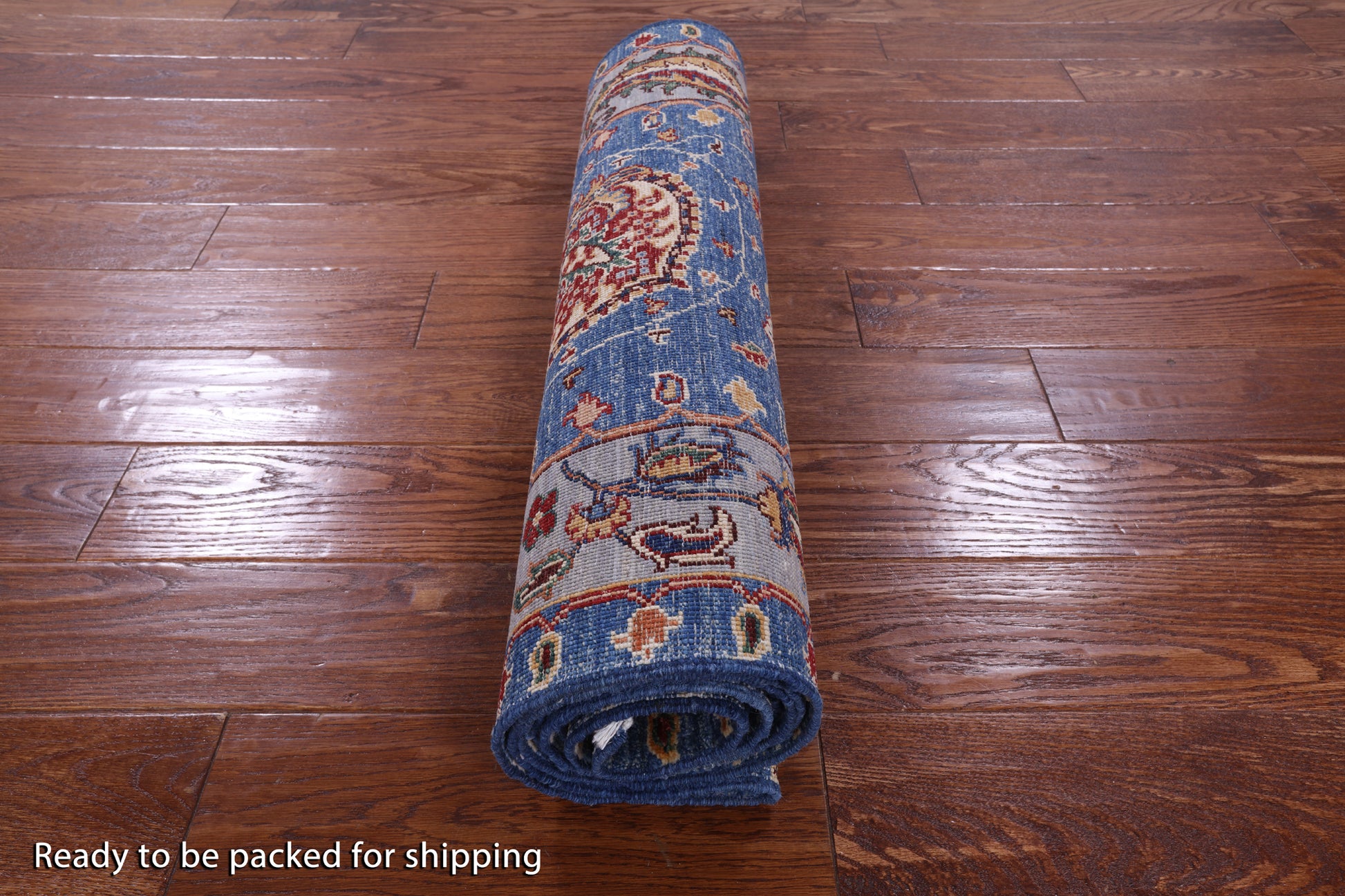 Blue Persian Tabriz Hand Knotted Wool Runner Rug - 2' 8" X 9' 11" - Golden Nile