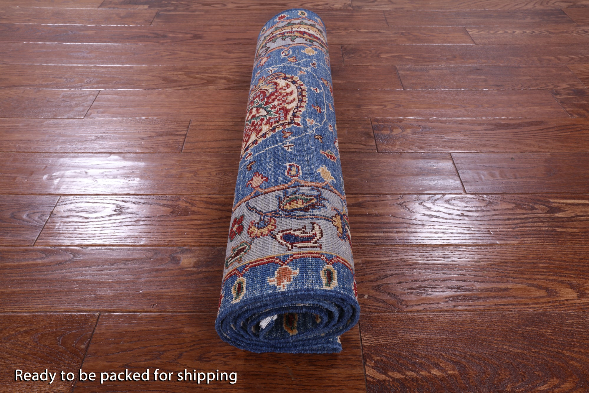 Blue Persian Tabriz Hand Knotted Wool Runner Rug - 2' 8" X 9' 11" - Golden Nile