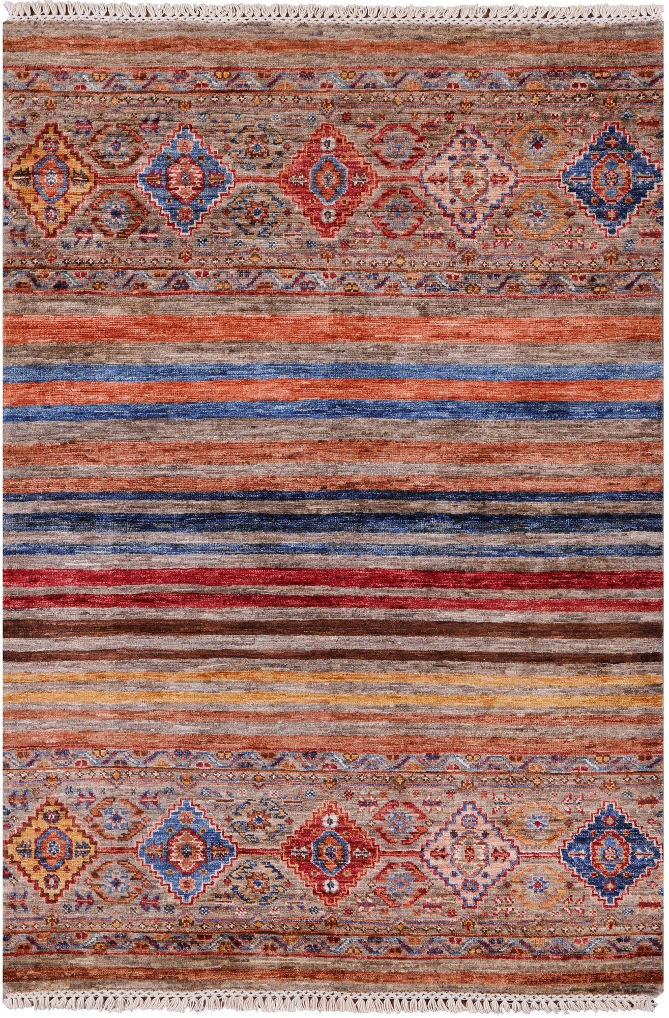 Khorjin Persian Gabbeh Hand Knotted Wool Rug - 3' 5" X 5' 0" - Golden Nile