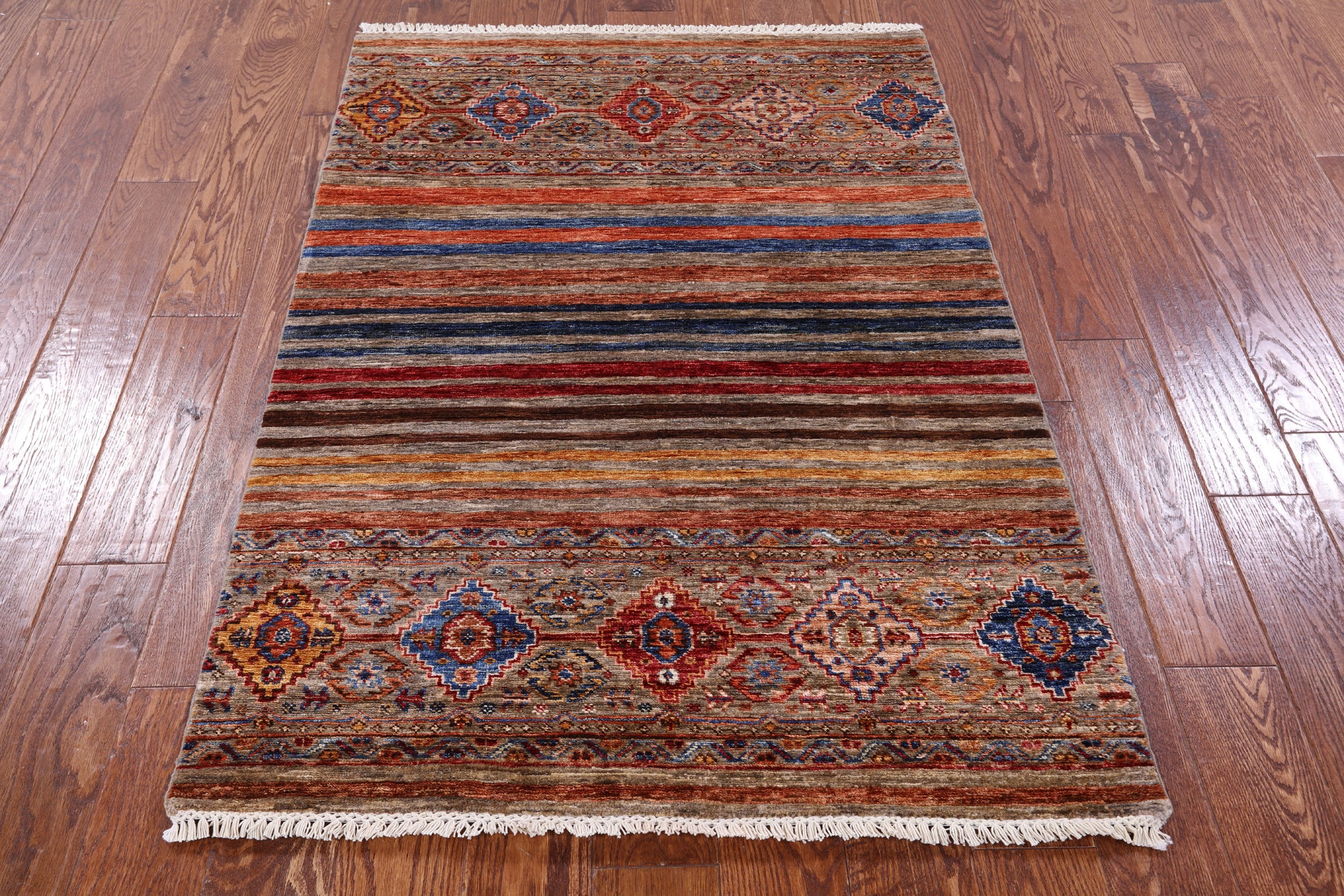 Khorjin Persian Gabbeh Hand Knotted Wool Rug - 3' 5" X 5' 0" - Golden Nile