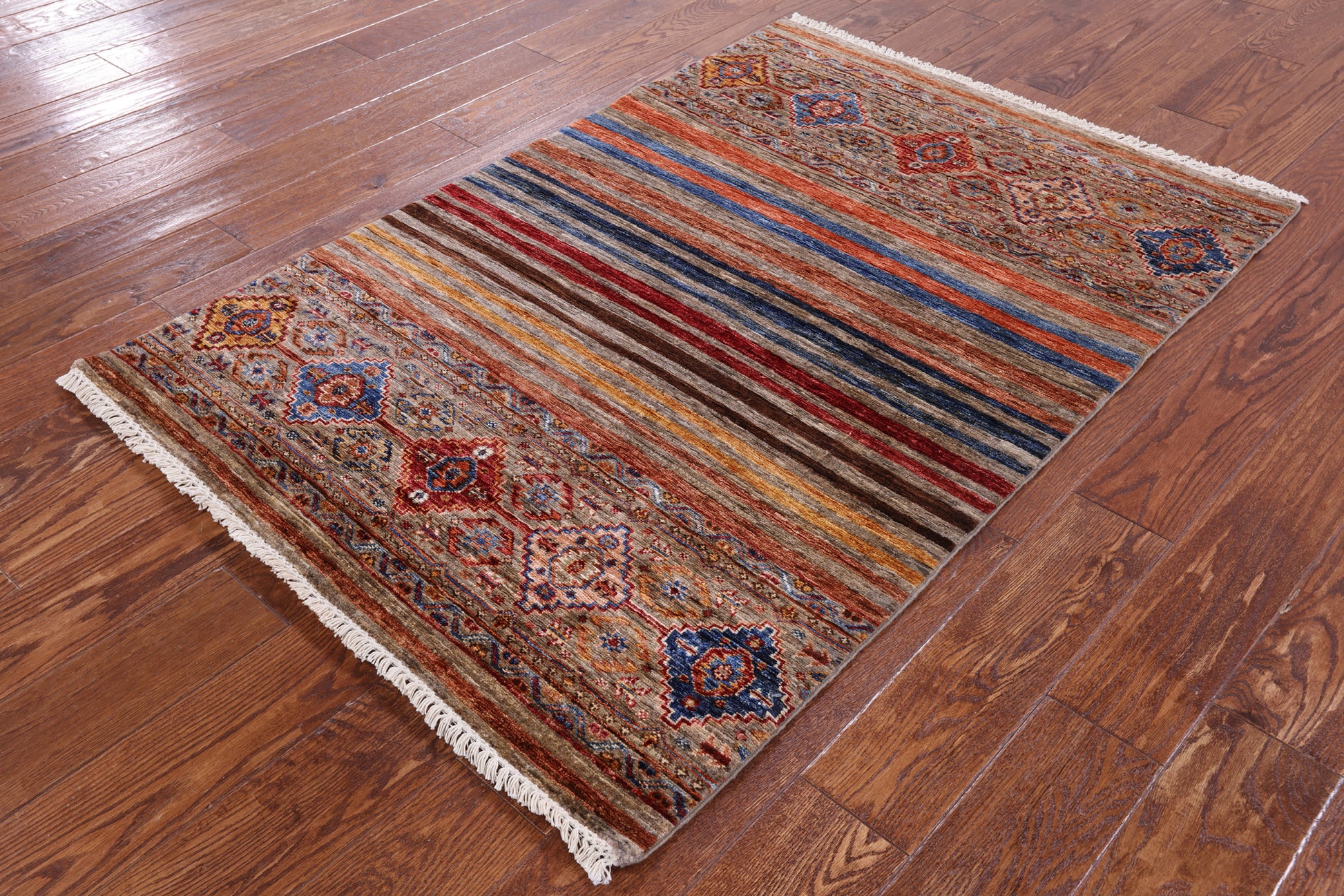 Khorjin Persian Gabbeh Hand Knotted Wool Rug - 3' 5" X 5' 0" - Golden Nile