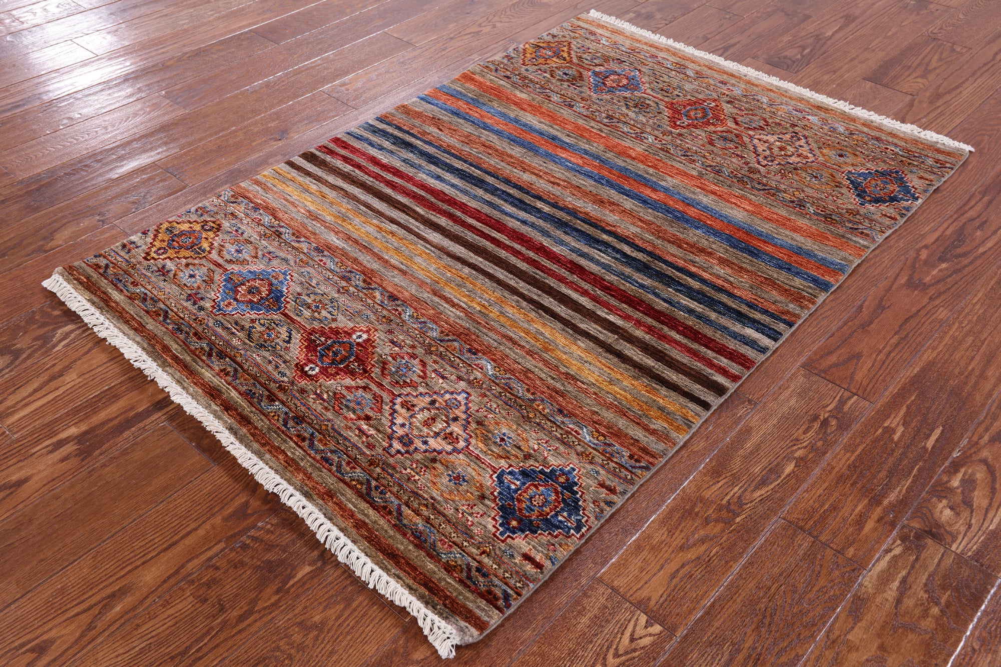 Khorjin Persian Gabbeh Hand Knotted Wool Rug - 3' 5" X 5' 0" - Golden Nile