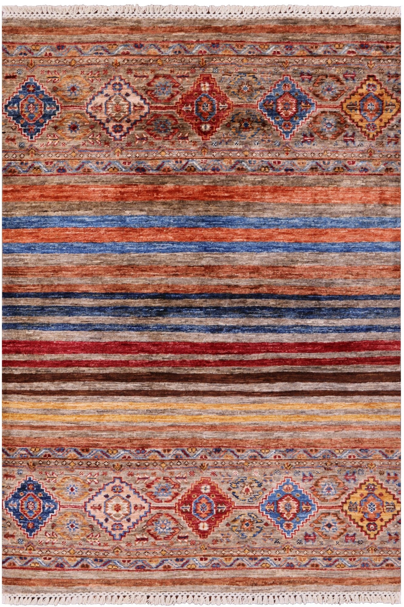 Khorjin Persian Gabbeh Hand Knotted Wool Rug - 3' 5" X 5' 0" - Golden Nile