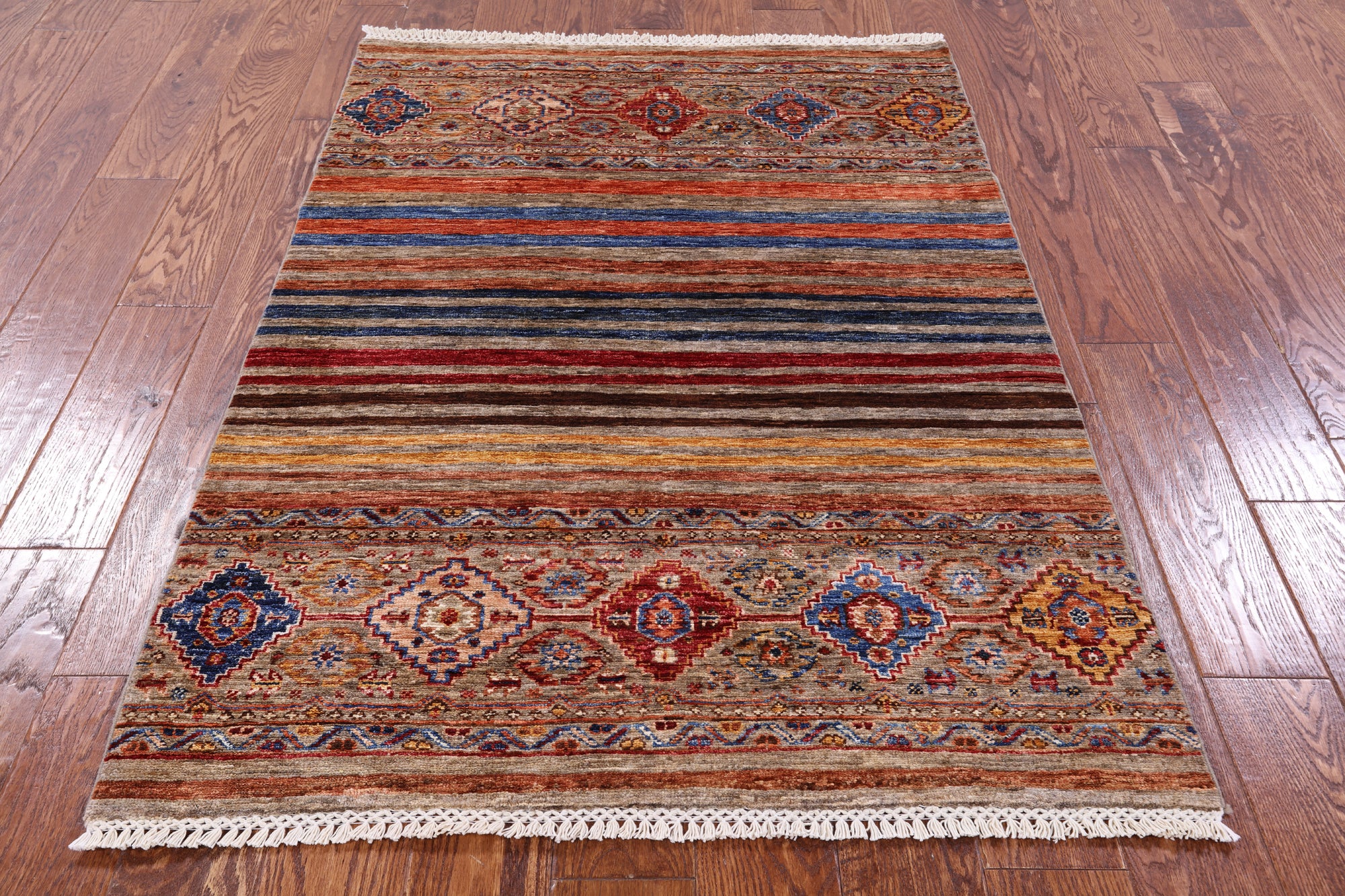 Khorjin Persian Gabbeh Hand Knotted Wool Rug - 3' 5" X 5' 0" - Golden Nile