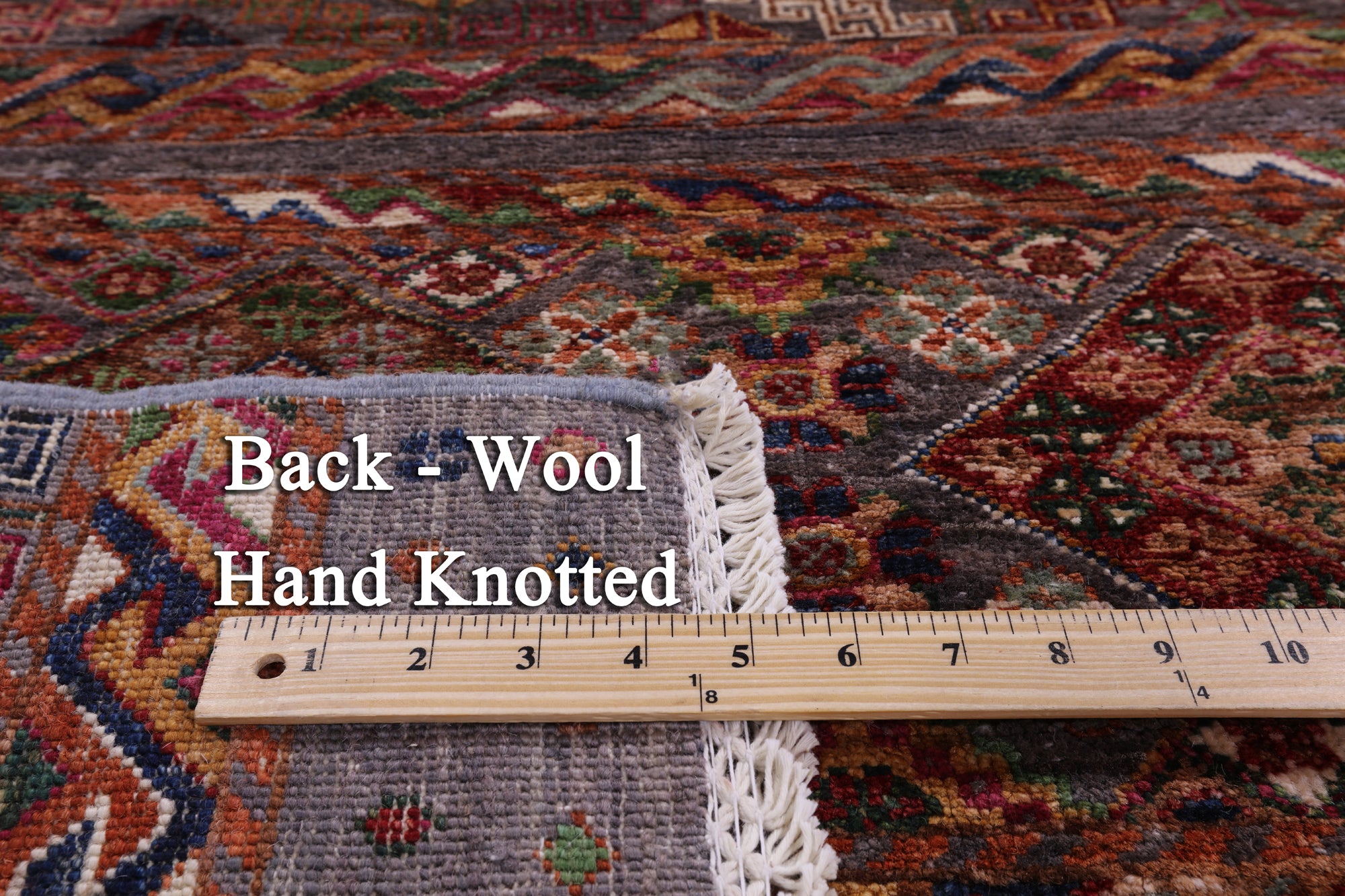 Khorjin Persian Gabbeh Hand Knotted Wool Rug - 7' 0" X 9' 10" - Golden Nile