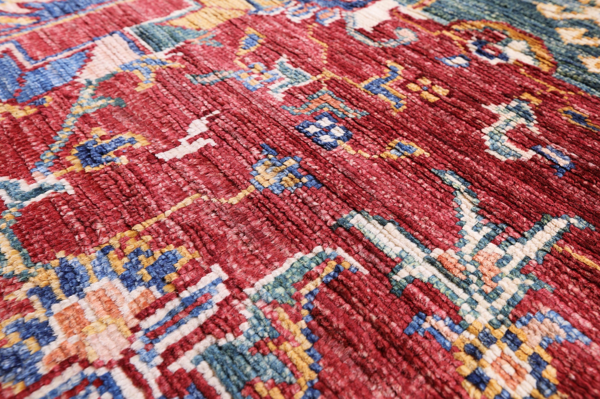 Super Kazak Hand Knotted Wool Rug - 5' 8" X 8' 3" - Golden Nile