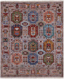 Grey Turkmen Ersari Handmade Wool Rug - 5' 3" X 6' 4" - Golden Nile