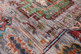 Grey Turkmen Ersari Handmade Wool Rug - 5' 3" X 6' 4" - Golden Nile