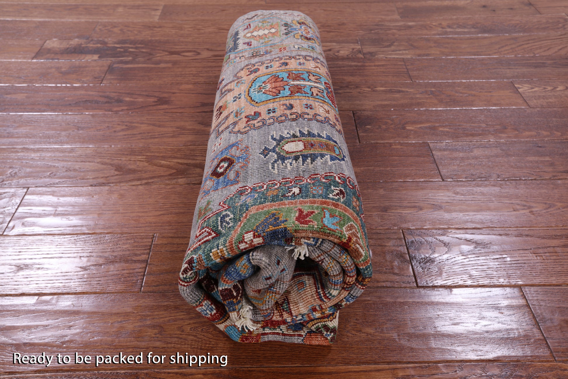 Grey Turkmen Ersari Handmade Wool Rug - 5' 3" X 6' 4" - Golden Nile
