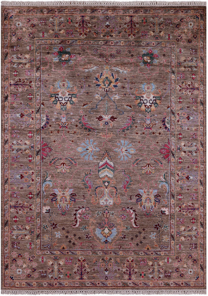 Peshawar Hand Knotted Wool Rug - 5' 1" X 6' 10" - Golden Nile
