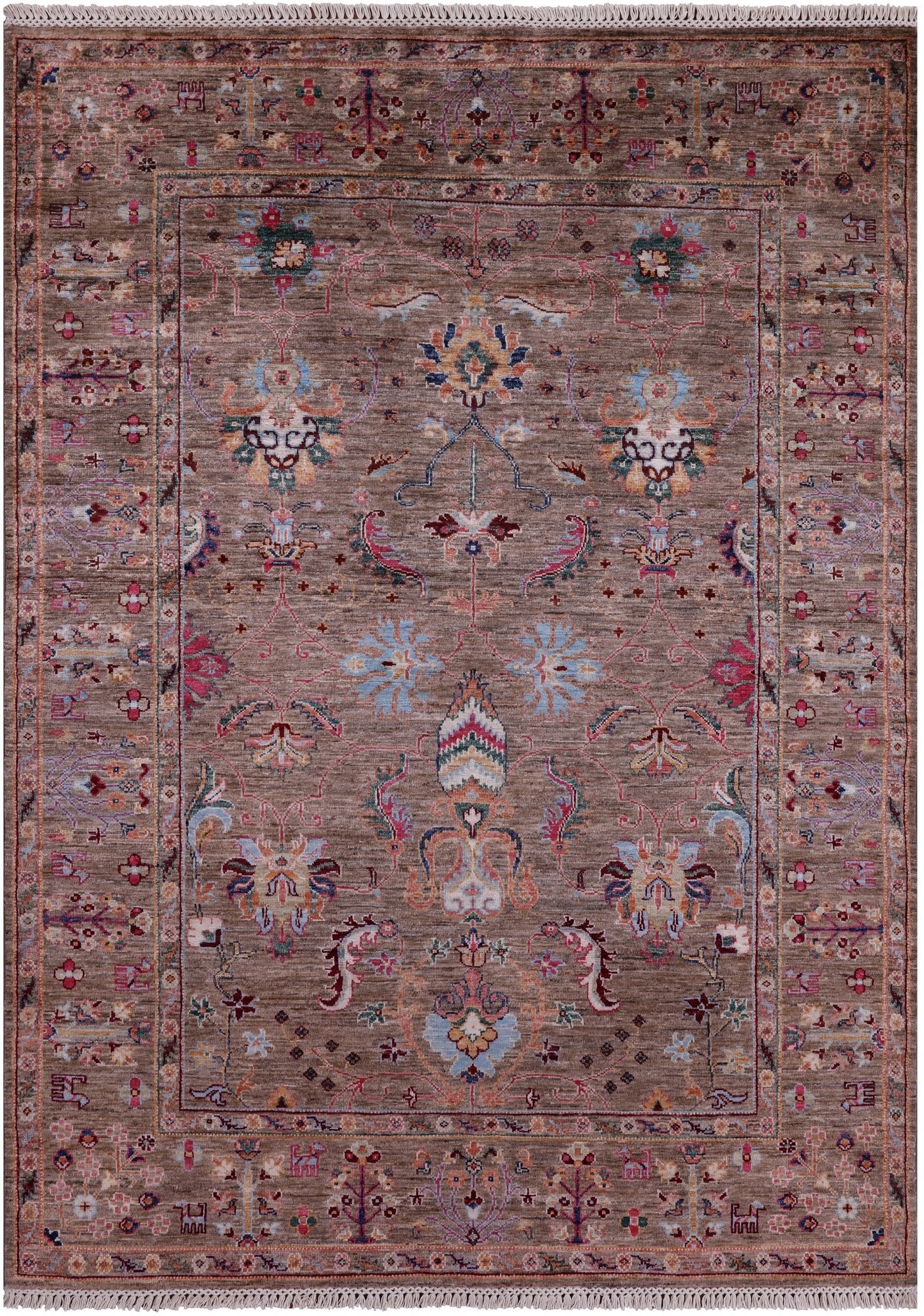 Peshawar Hand Knotted Wool Rug - 5' 1" X 6' 10" - Golden Nile
