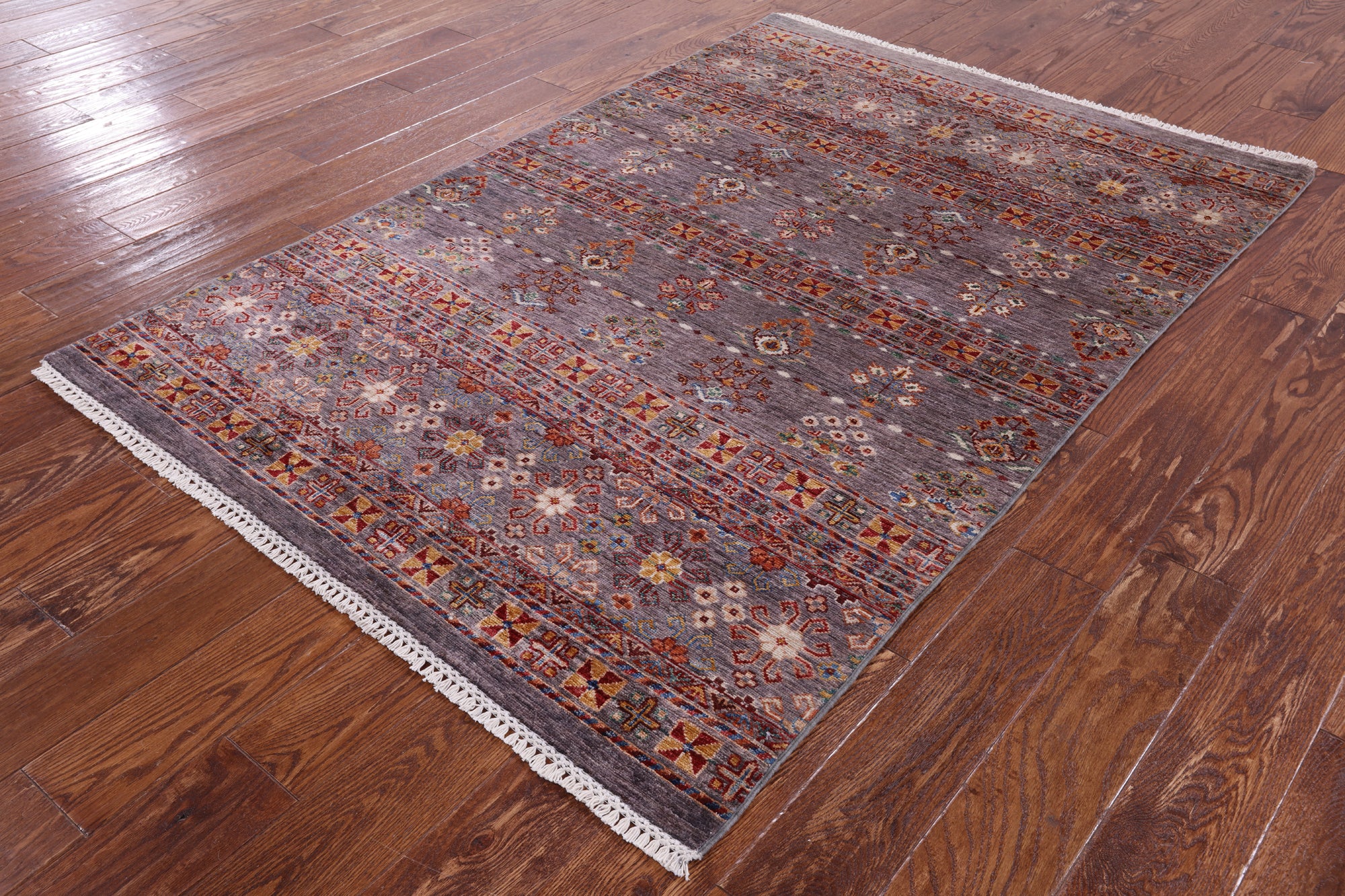 Khorjin Persian Gabbeh Hand Knotted Wool Rug - 4' 3" X 6' 2" - Golden Nile