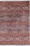 Khorjin Persian Gabbeh Hand Knotted Wool Rug - 4' 1" X 6' 2" - Golden Nile