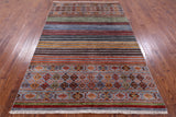 Tribal Persian Gabbeh Hand Knotted Wool Rug - 5' 9" X 8' 8" - Golden Nile