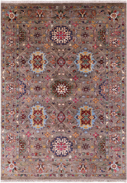 Peshawar Handmade Wool Rug - 6' 1" X 8' 10" - Golden Nile