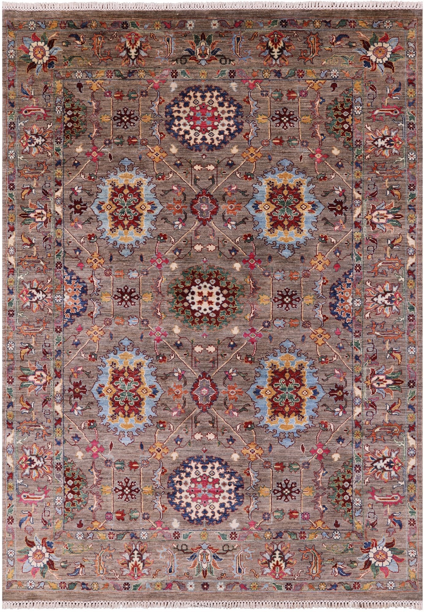 Peshawar Handmade Wool Rug - 6' 1" X 8' 10" - Golden Nile