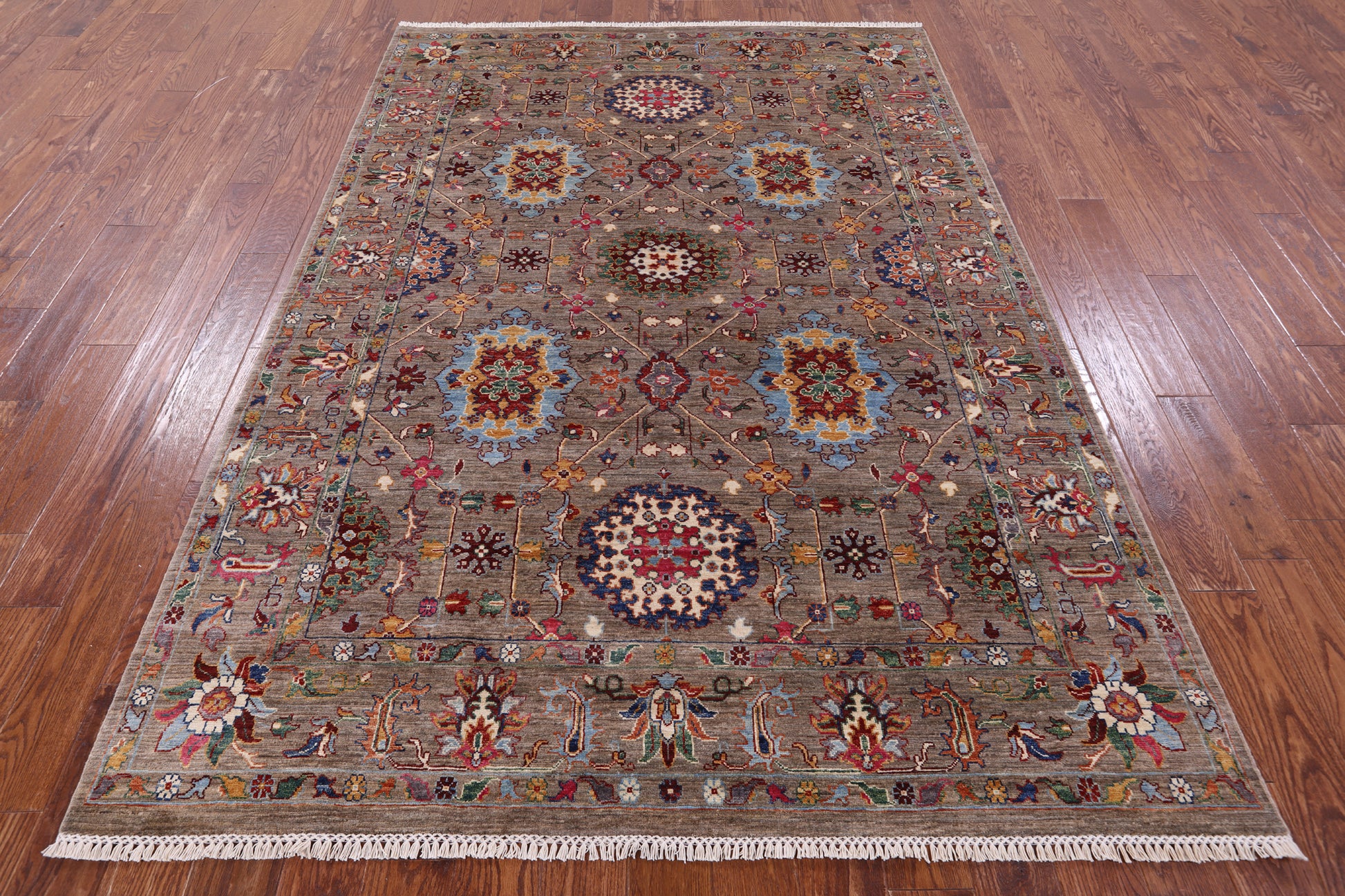 Peshawar Handmade Wool Rug - 6' 1" X 8' 10" - Golden Nile