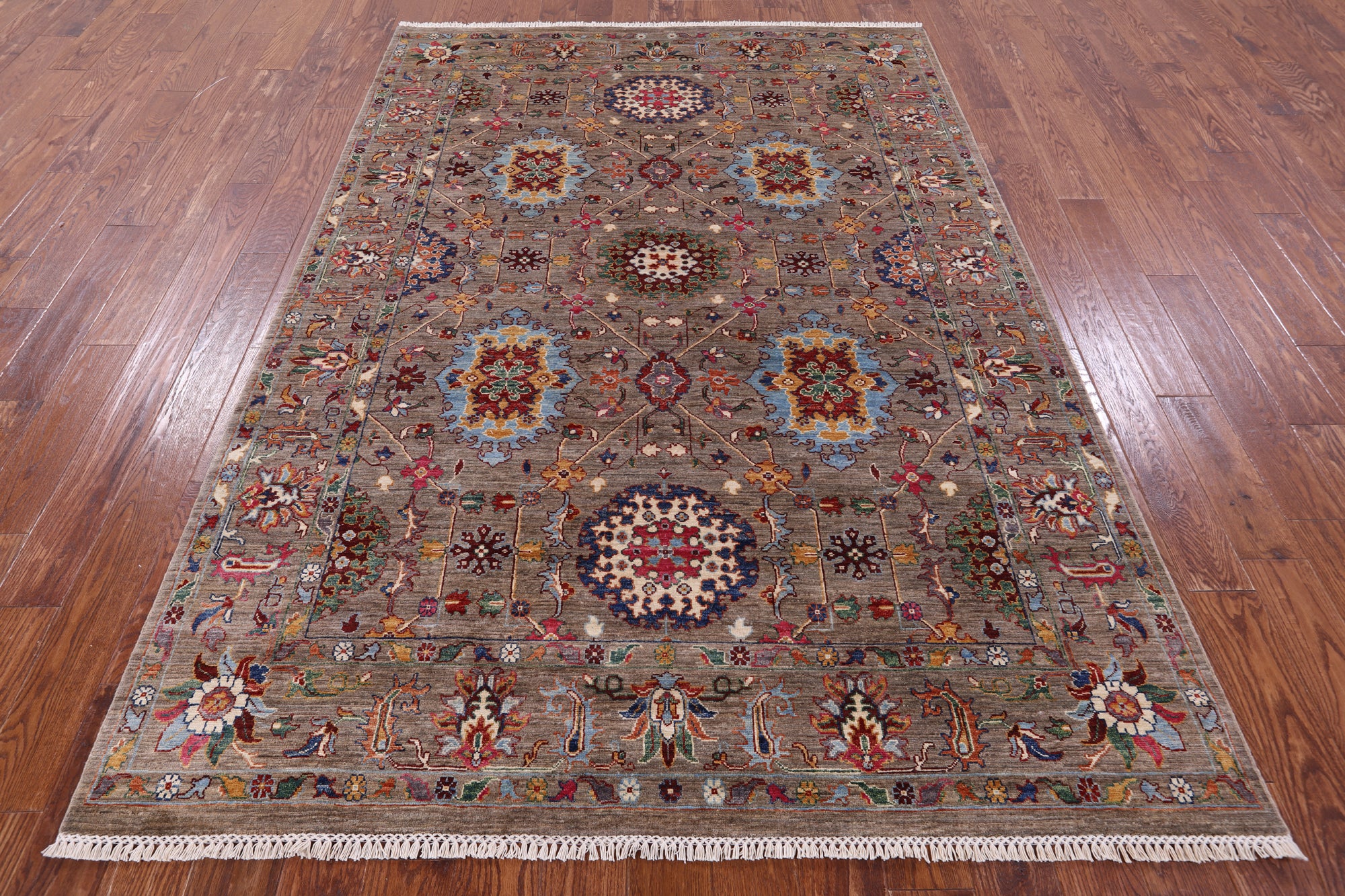 Peshawar Handmade Wool Rug - 6' 1" X 8' 10" - Golden Nile
