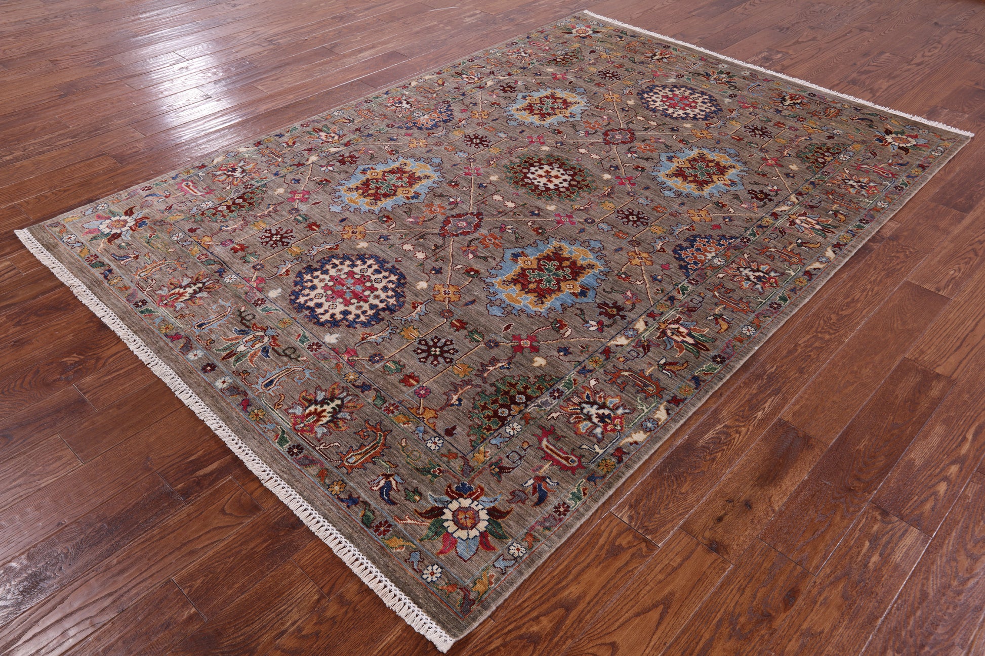 Peshawar Handmade Wool Rug - 6' 1" X 8' 10" - Golden Nile