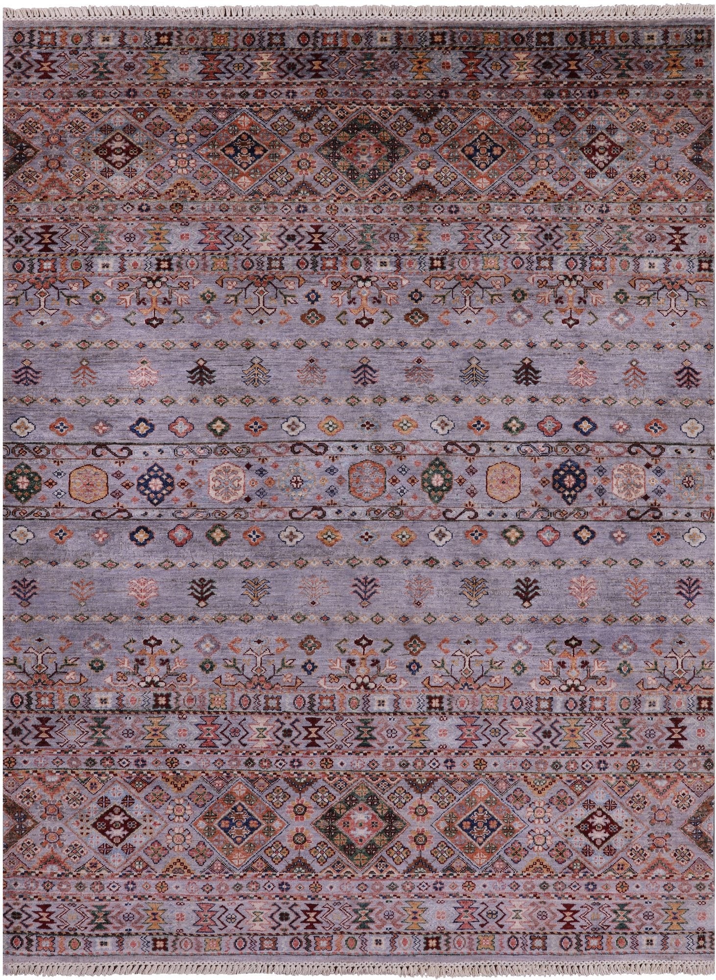 Khorjin Persian Gabbeh Hand Knotted Wool Rug - 5' 10" X 7' 9" - Golden Nile
