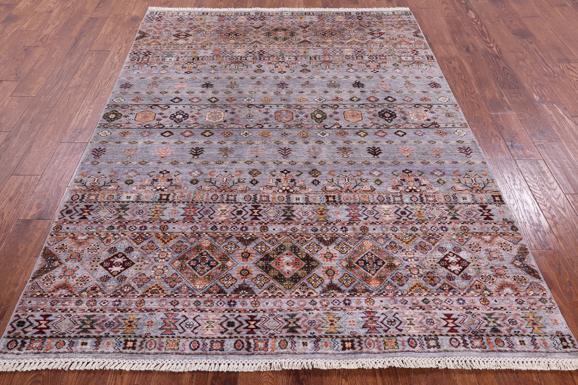 Khorjin Persian Gabbeh Hand Knotted Wool Rug - 5' 10" X 7' 9" - Golden Nile