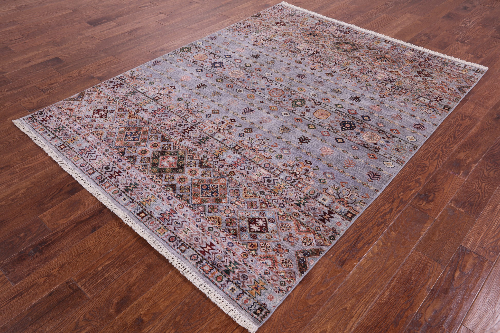 Khorjin Persian Gabbeh Hand Knotted Wool Rug - 5' 10" X 7' 9" - Golden Nile