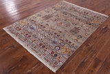 Tribal Persian Gabbeh Hand Knotted Wool Rug - 5' 0" X 6' 8" - Golden Nile