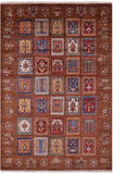 Brown Tribal Persian Gabbeh Hand Knotted Wool Rug - 5' 2" X 7' 5" - Golden Nile