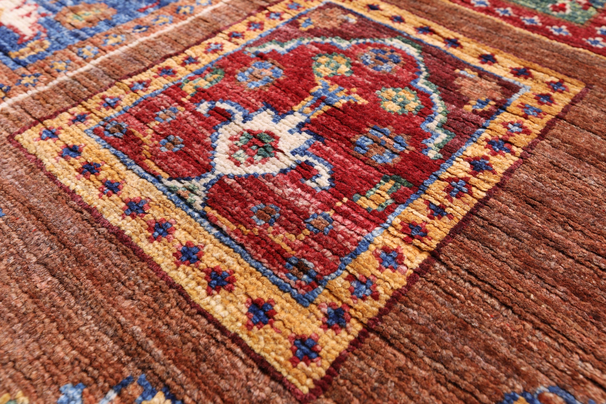 Brown Tribal Persian Gabbeh Hand Knotted Wool Rug - 5' 2" X 7' 5" - Golden Nile