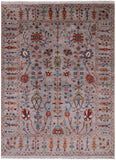 Peshawar Hand Knotted Wool Rug - 5' 0" X 6' 8" - Golden Nile